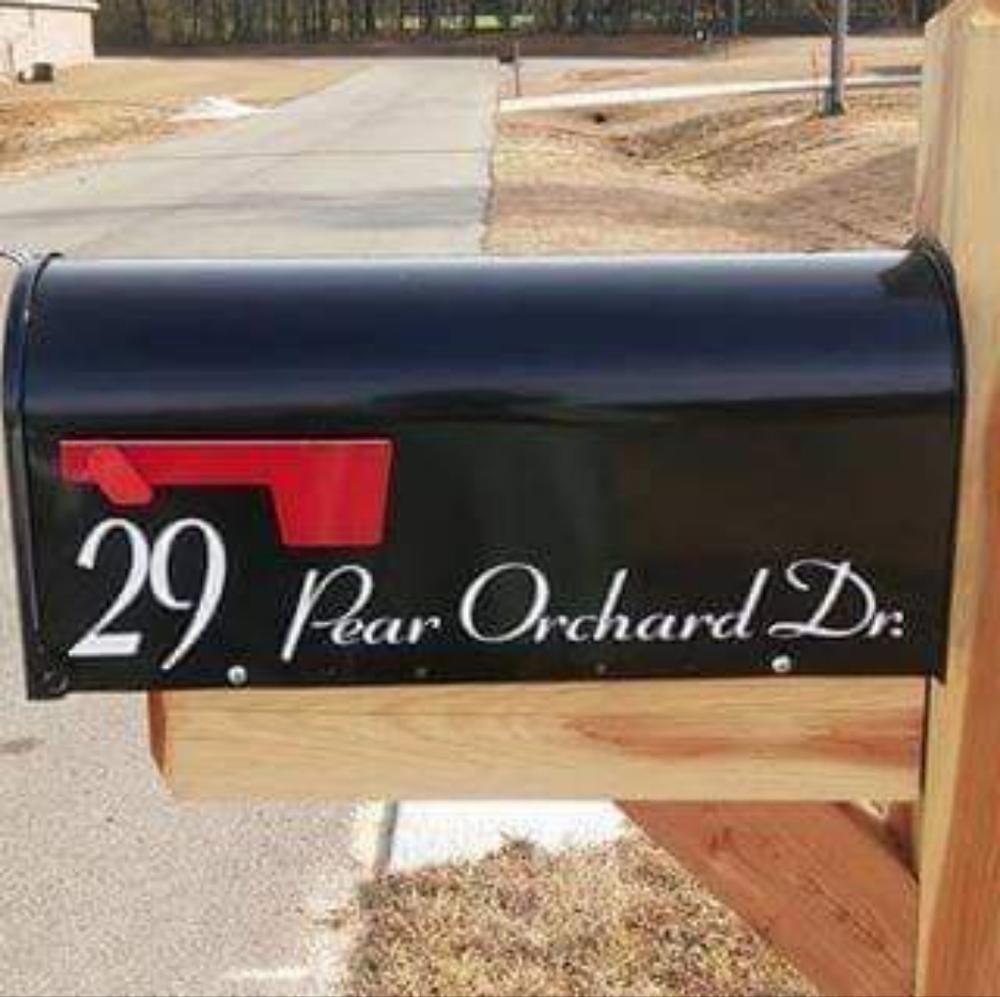 Decals for Customized Address on Both Sides Of Standard Size Mailbox